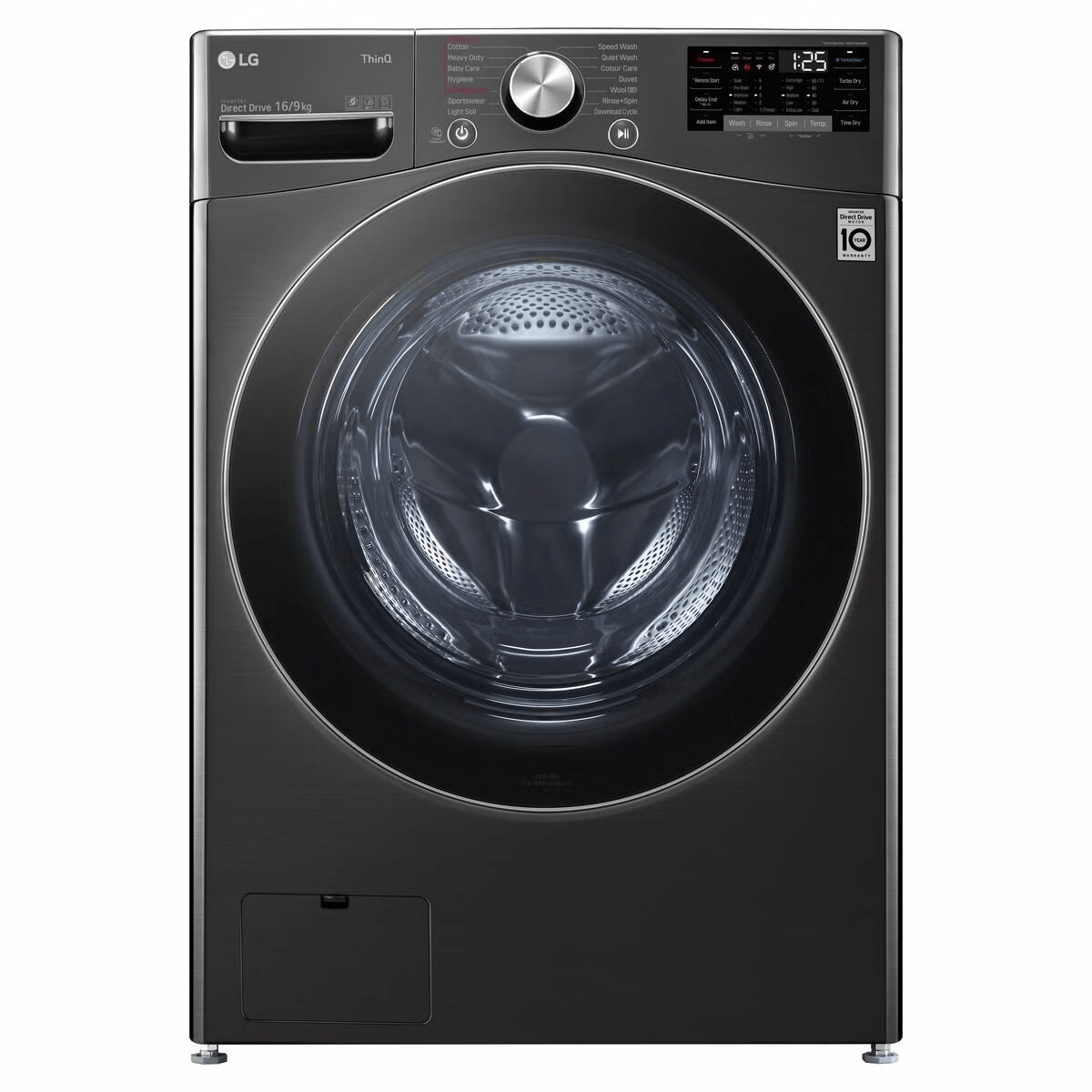 LG WXLC-1116B 16kg/9kg Washer Dryer Combo Steam+ Black Steel Brisbane